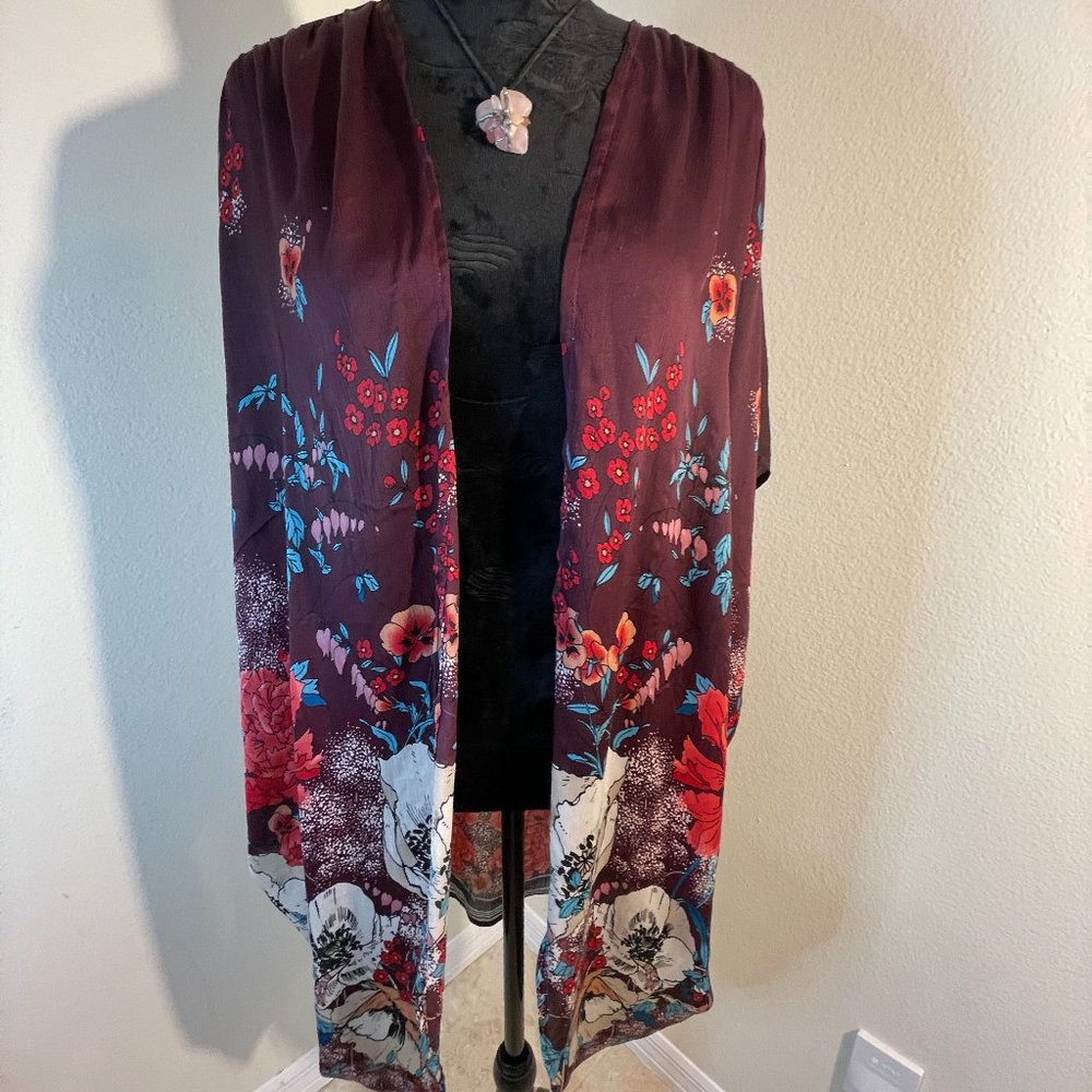 Time & Tru kimono - one size - deep purple - beautiful colors - boho chic
